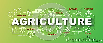 Agriculture vector trendy banner Vector Illustration