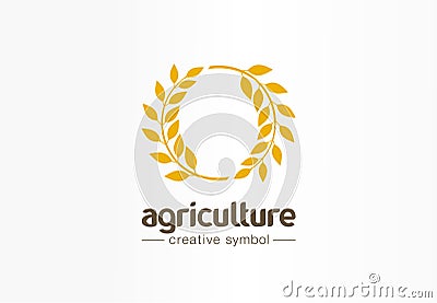 Agriculture, wheat swirl creative symbol concept. Organic bread, nutrition abstract business logo idea. Whole grain seed Vector Illustration