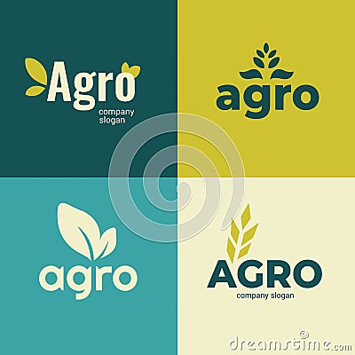 Agro company logo. Identity for Agricultural business. Vector Illustration