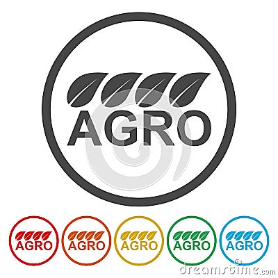 Agro word logo icon Vector Illustration