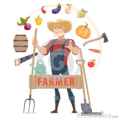 Agronomist Elements Round Concept Vector Illustration