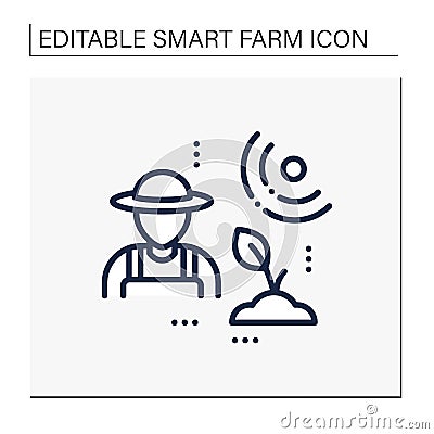 Agronomist line icon Vector Illustration