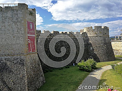 Agropoli - Aragonese castle walls Editorial Stock Photo