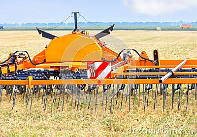 Agrotechnical complex for leveling the soil surface, preparing the soil of the field, closing moisture before sowing Stock Photo