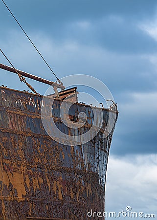 Aground ship at cabo san pablo beach, argentina Stock Photo