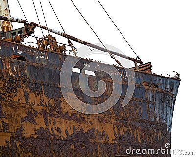 Aground ship detail isolated photo Stock Photo