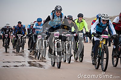 AGU ATB 36km Beach Race Egmond on Sea, The Netherlands Editorial Stock Photo