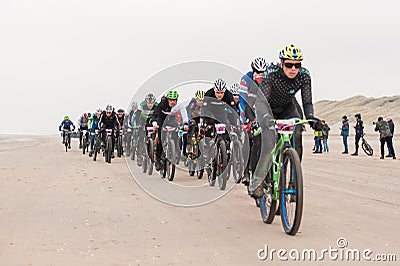 AGU ATB 36km Beach Race Egmond on Sea, The Netherlands Editorial Stock Photo