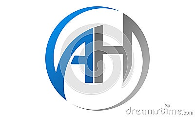 AH Circular Letter Logo Stock Photo