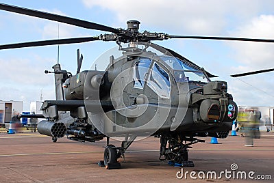 An AH-64D Apache Longbow attack helicopter Editorial Stock Photo