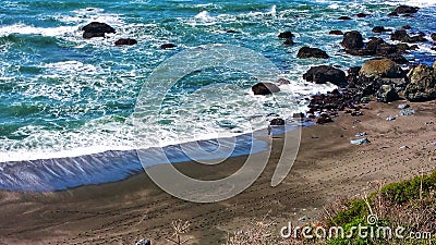 Ah, to fish in the ocean from the shore. Nirvana. Stock Photo