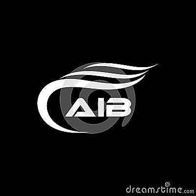 AHB letter logo design AIB letter logo design on black background.AIB creative initials letter logo concept.AIB letter design. on Vector Illustration