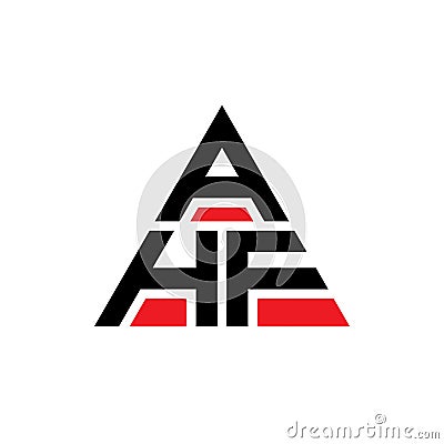 AHF triangle letter logo design with triangle shape. AHF triangle logo design monogram. AHF triangle vector logo template with red Vector Illustration