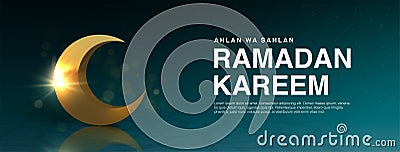 Ahlan wa Sahlan Ramadan Kareem means welcome ramadan Vector Illustration