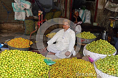Street sellers of vegetables in India Editorial Stock Photo