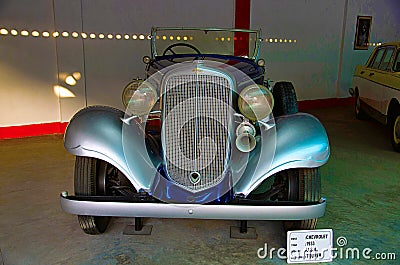 AHMEDABAD, GUJARAT, INDIA - June 2017, Close-up of the front of Chevrolet Year 1933, Coach work - tourer, USA. Auto world vintag Editorial Stock Photo