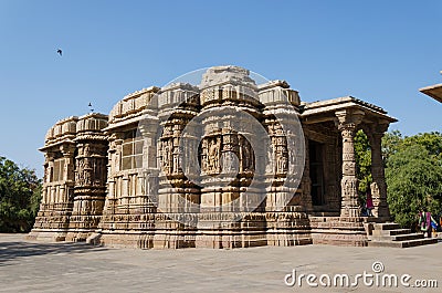 Ahmedabad, India - December 25, 2014: Tourist visit Sun Temple Modhera Editorial Stock Photo