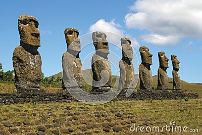 Ahu Akivi, Easter Island Stock Photo