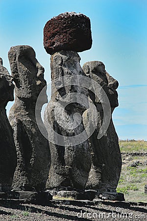 Ahu Tongariki, Easter Island Stock Photo