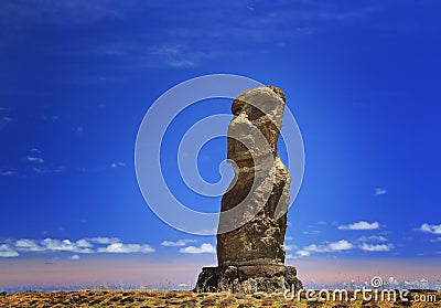 Ahu Vai Uri moai Stock Photo