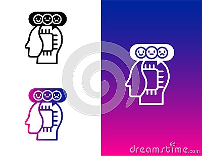 Sentiment Analysis, Emotional Analysis, Mood Analysis, Sentiment Analyzer, Emotional Intelligence vector icon. Vector Illustration