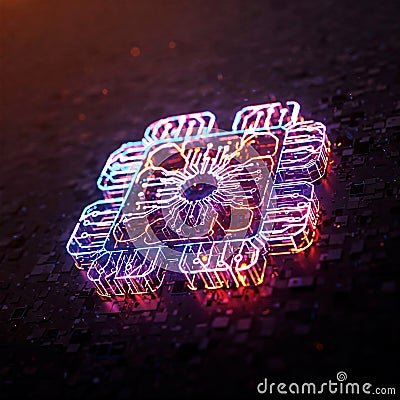 Abstract AI Algorithm Symbol - AI Stock Photo