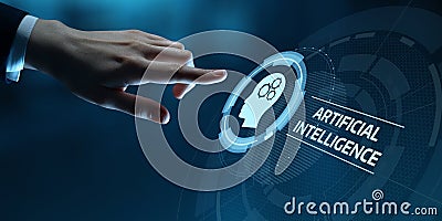 AI - Artificial Intelligence. Big Data and Deep Machine learning Concept. Business Internet Technology Stock Photo