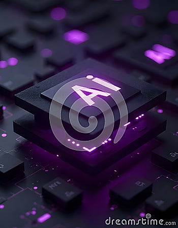 AI Artificial intelligence, Machine learning, Big data analysis, AI microchip on electric circuit board, artificial intelligence Stock Photo