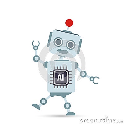 AI Artificial intelligence Technology robot cartoon 001 Vector Illustration