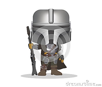 Star wars soldier mandalorian Vector Illustration