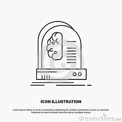Ai, brain, future, intelligence, machine Icon. Line vector gray symbol for UI and UX, website or mobile application Vector Illustration