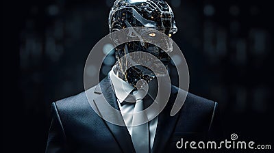 AI businessman in a suit, professional, machine, robot, generative AI Stock Photo