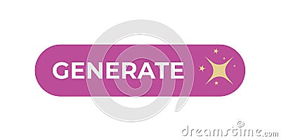 Ai button generator icon technology. Artificial intelligence generator image star illustration ai design prompt Cartoon Illustration