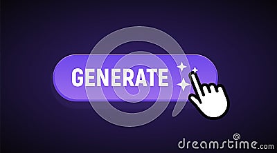 Ai button generator icon technology. Artificial intelligence generator image star illustration ai design prompt Vector Illustration
