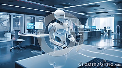 AI character portrayed as a digital assistant Stock Photo