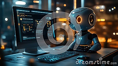 AI Chatbot in Action: Virtual Assistance for Modern Business, Smart AI Chatbot with User Interface on Digital Screen, AI Chatbot Stock Photo