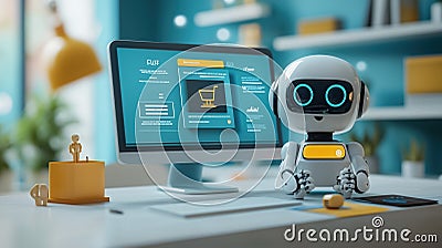 AI Chatbot in Action: Virtual Assistance for Modern Business, Smart AI Chatbot with User Interface on Digital Screen, AI Chatbot Stock Photo