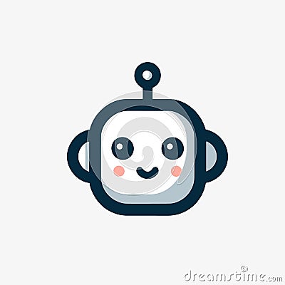 AI chatbot development company line logo Stock Photo