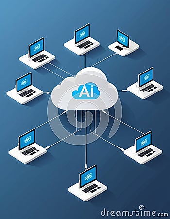 AI Cloud Computing Concept Stock Photo