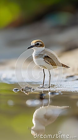 AI creates image of Malay Plover, a small number of which is at risk of extinction. Stock Photo