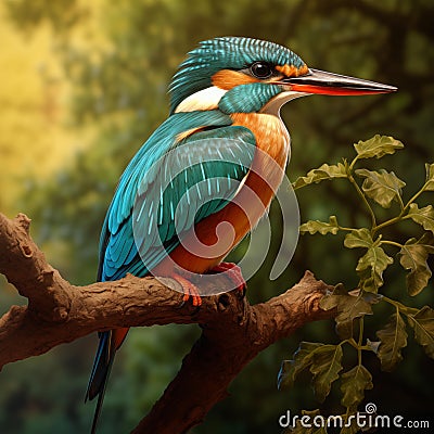 AI creates images of Common European Kingfisher (Alcedo atthis), Stock Photo