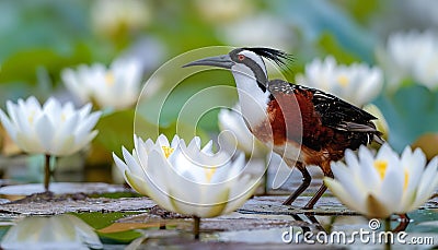 AI creates images of pheasant tailed jacana Stock Photo