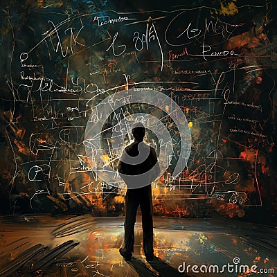 AI creates images, World Math Day, Pi Approximation Day concept Stock Photo