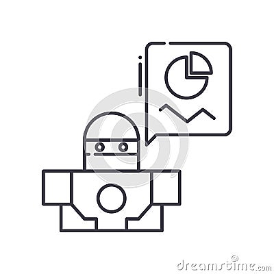 Ai data prediction icon, linear isolated illustration, thin line vector, web design sign, outline concept symbol with Vector Illustration