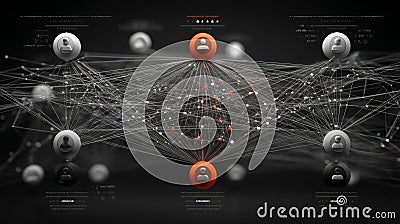 AI Decision Tree Analyzing Customer Behavior and Relationships in Data Visualization Stock Photo