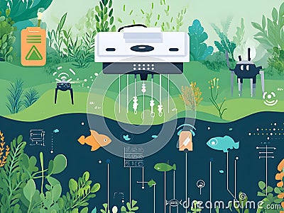 AI Driven Environmental Monitoring Tools Optimizing Accuracy and Insights for Sustainable Ecosystem Management Stock Photo