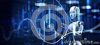 AI-Driven Financial Analytics and Data Visualization in Modern Technology. 3d render Stock Photo
