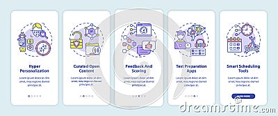 AI in education onboarding mobile app page screen with concepts Vector Illustration