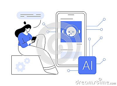 AI-Enhanced Chatbots for Customer Support abstract concept vector illustration. Vector Illustration