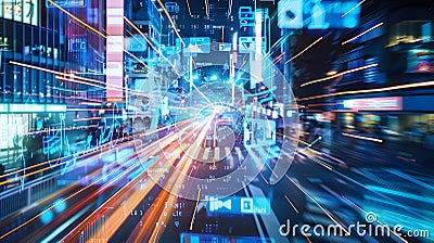 AI-enhanced video editing software creating dynamic. Stock Photo